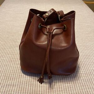 Leather bucket bag